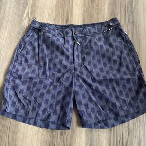 Danward Ibiza NAVY TAILORED MID-LENGTH SWIM SHORT Made In Italy Size Medium